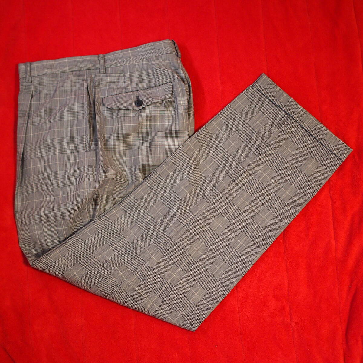 美品 80s Karl Helmut 薄手 グレンチェック ワンタック 春夏用？パンツ カールヘルム 千鳥格子 pink house ピンクハウス 金子功