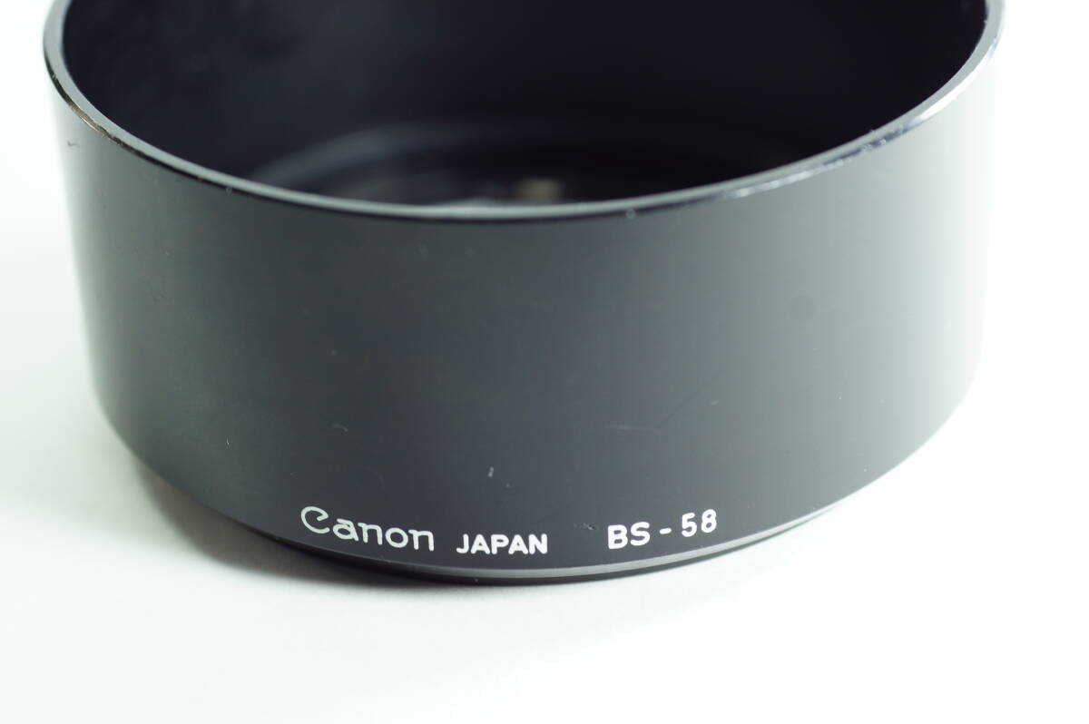 PH4群『並品』 CANON BS-58 FD 55mm F1.2 FD 55mm F1.2 ASPHERICAL FD 55mm F1.2 S.S.C キヤノン プラスチック製フード HOOD SHADE
