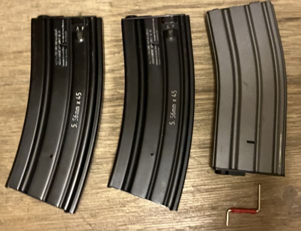 ■■Hk416 電動ガン用 300連 スペアマガジン (HKmarking) Umarex 2本+ノーマル1本セット■■