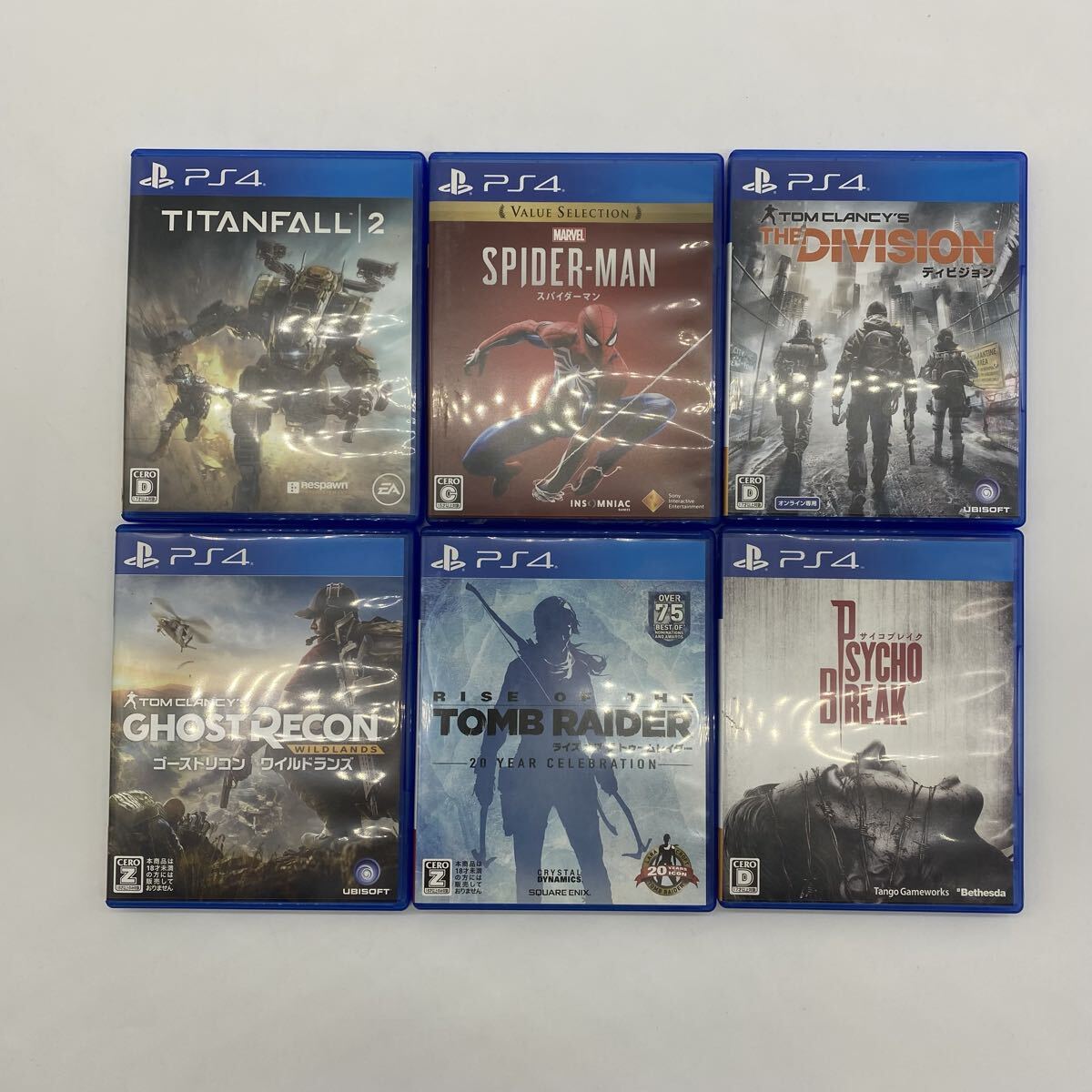 □【売り切り】PlayStation4用ソフト6本まとめ売り！PS4 スパイダーマン サイコブレイクなど