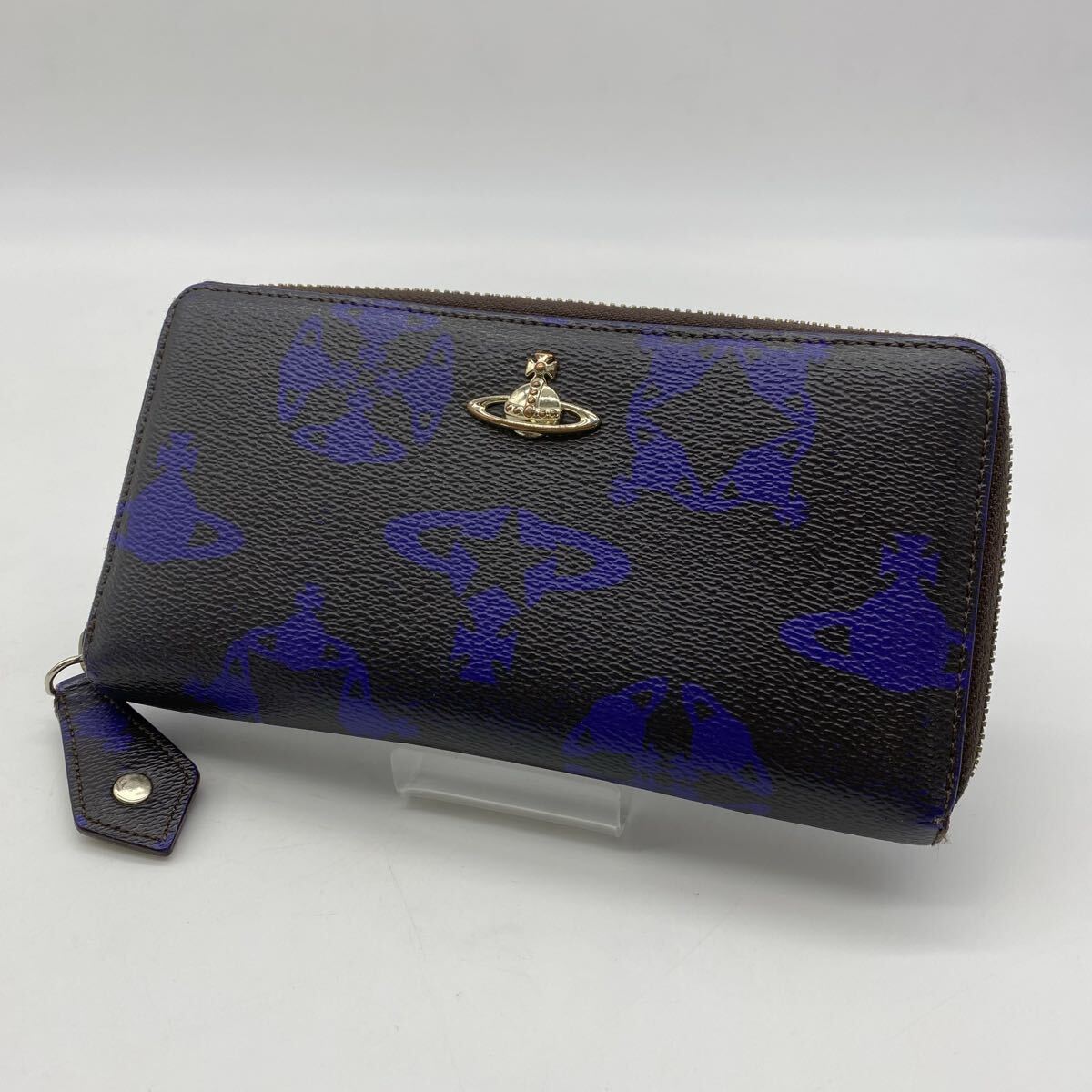 ●●【売り切り】Vivienne Westwood/ヴィヴィアンウエストウッド オーブロゴ付き レザー 長財布