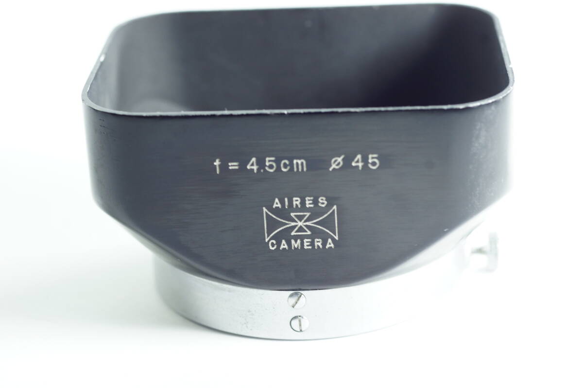 影SG『並品』 AIRES f=4.5cm φ45 for H-CORAL アイレス45mmレンズ用 内径45mmカブセ式 角型メタルフード レンズフード