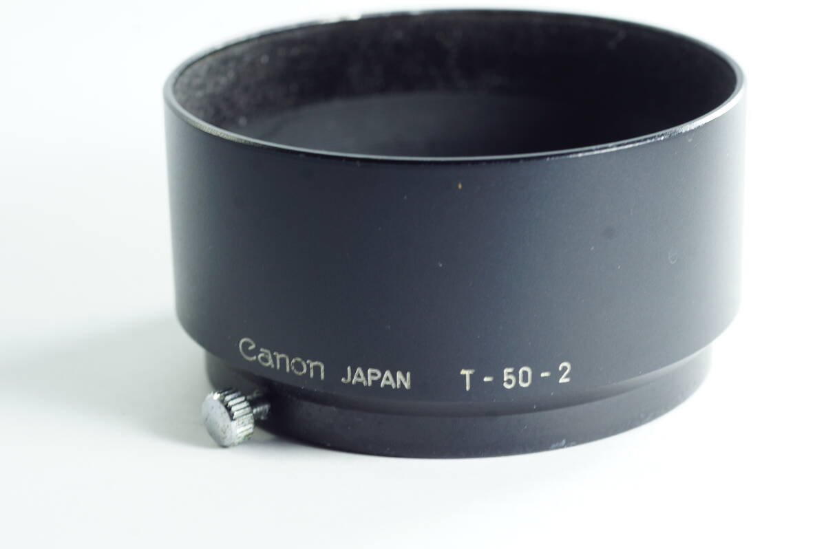 影SG『並品』Canon T-50-2 キャノン L85mmF1.9、F2、R85mmF1.9用 内径50mm カブセ式 メタルフード（ブラック）