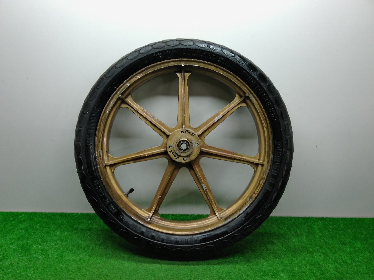 Z8E14 当時物 KZ1000 Z750D1 KZ1000MK2 Z1-R Z1 Z2 メルバ フロントホイール フロント キャストホイール 19×2.15 ベース T BHN