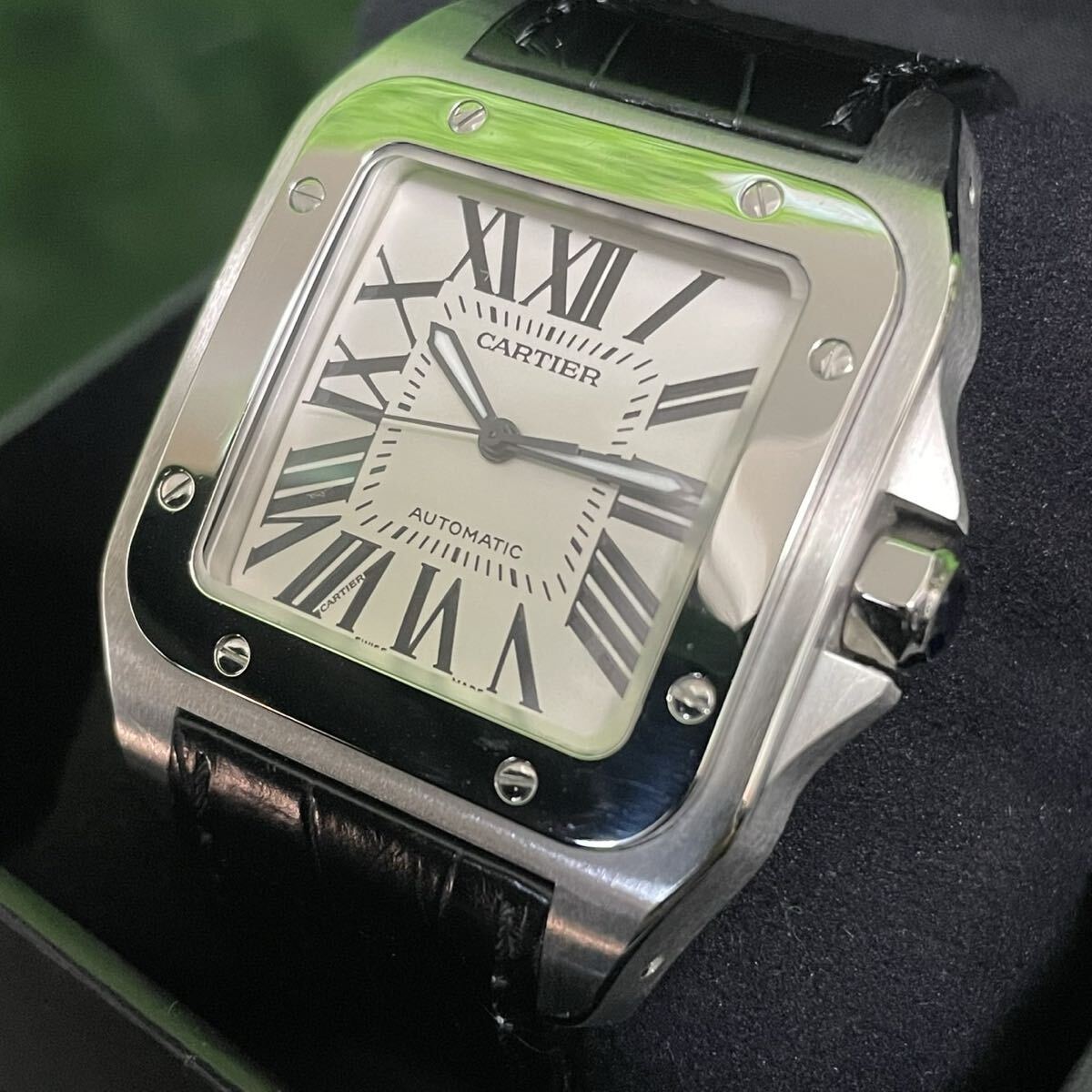 Cartier カルティエ バックスケルトン 自動巻き 腕時計 サントス100 LM100 1904-2004