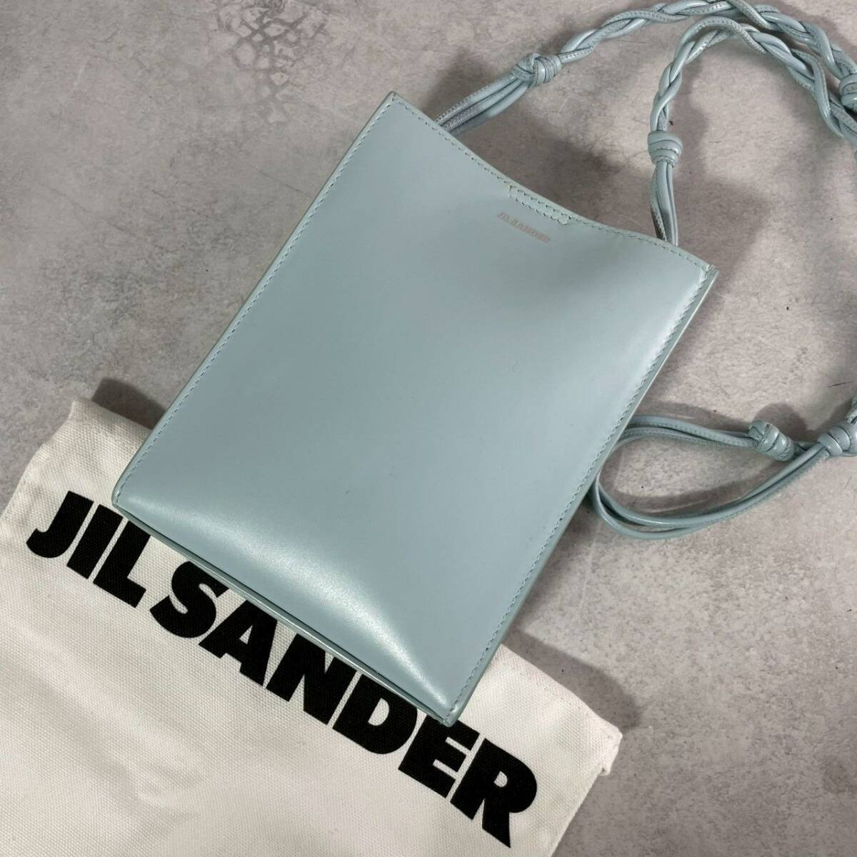 【極美品/希少カラー】JIL SANDER ジルサンダー タングルスモール ショルダーバッグ 斜め掛け クロスショルダー 水色 ライトブルー レザー