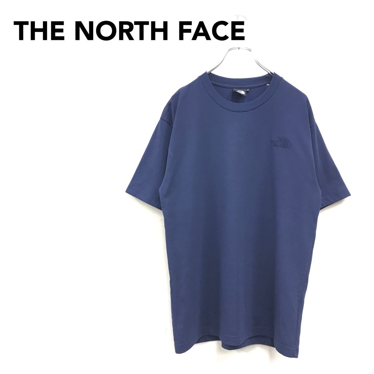 2A2786-R◆美品◆THE NORTH FACE ザノースフェイス 半袖Tシャツ◆サイズXL メンズ 紳士 トップス アウトドア ロゴ シンプル ネイビー