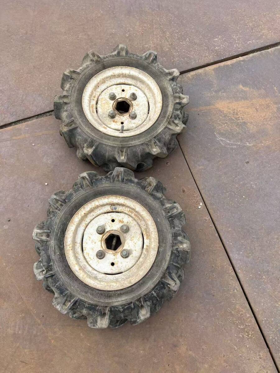 秋田発 管理機 耕運機4.00-9 2PR ブリジストン タイヤホイール2本セット 六角軸 45mｍ イセキヤンマー三菱シバウラロビン
