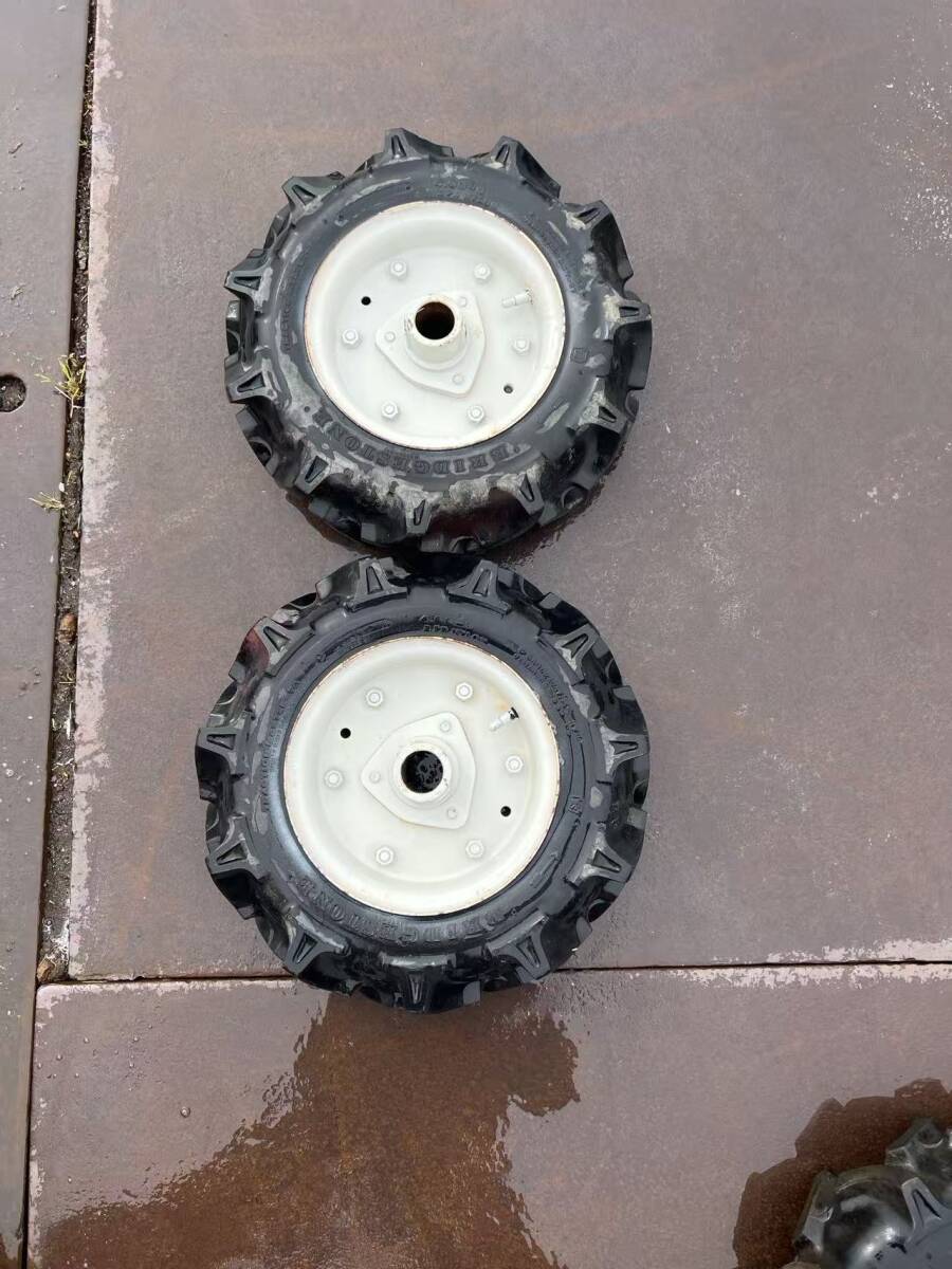 秋田発 管理機 耕運機4.00-9 2PR ブリジストン タイヤホイール2本セット　丸軸 39mｍ イセキヤンマー三菱シバウラロビン