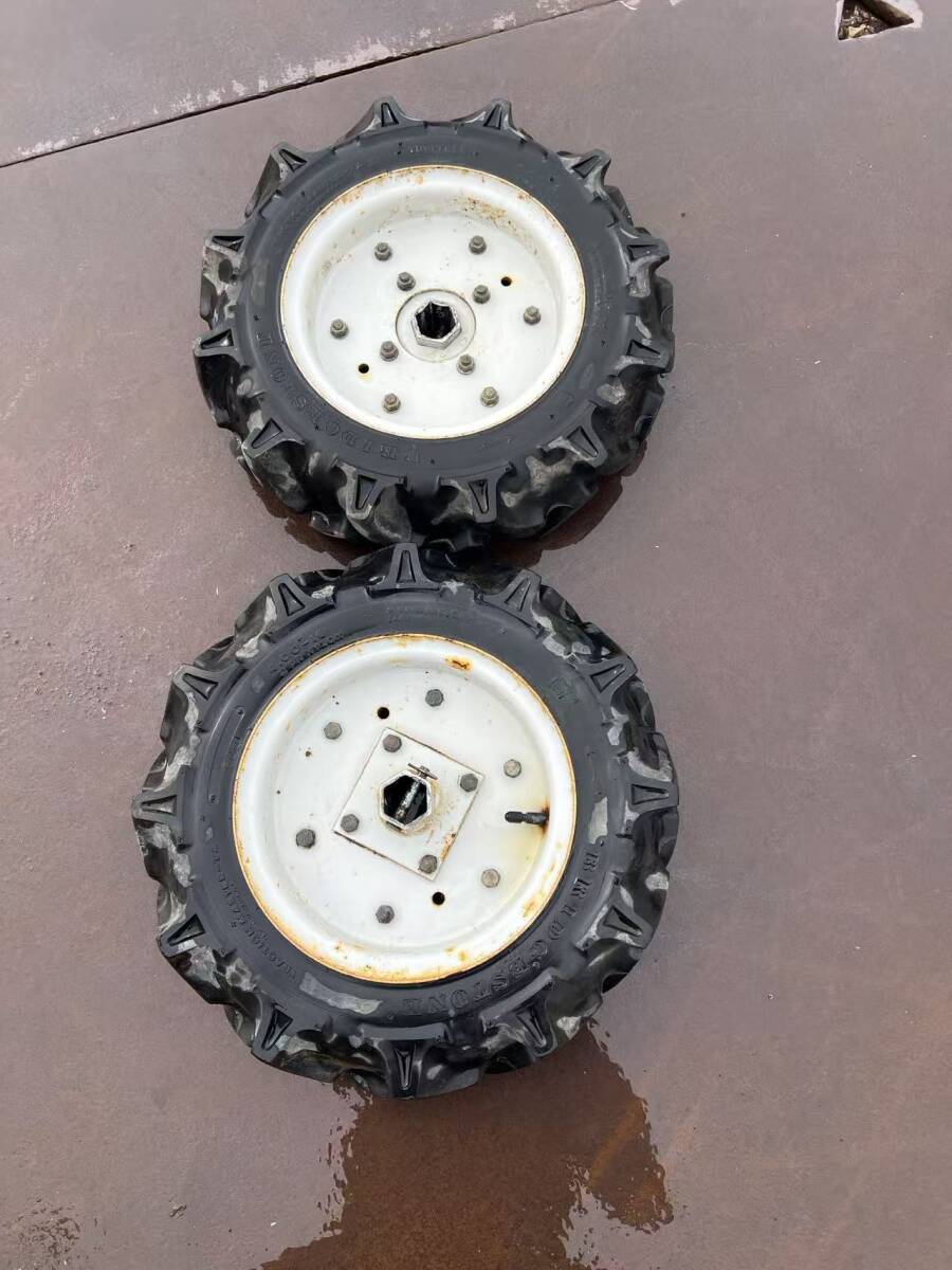 秋田発 管理機 耕運機4.00-10 2PR ブリジストン タイヤホイール2本セット　丸軸 35mｍ イセキヤンマー三菱シバウラロビン
