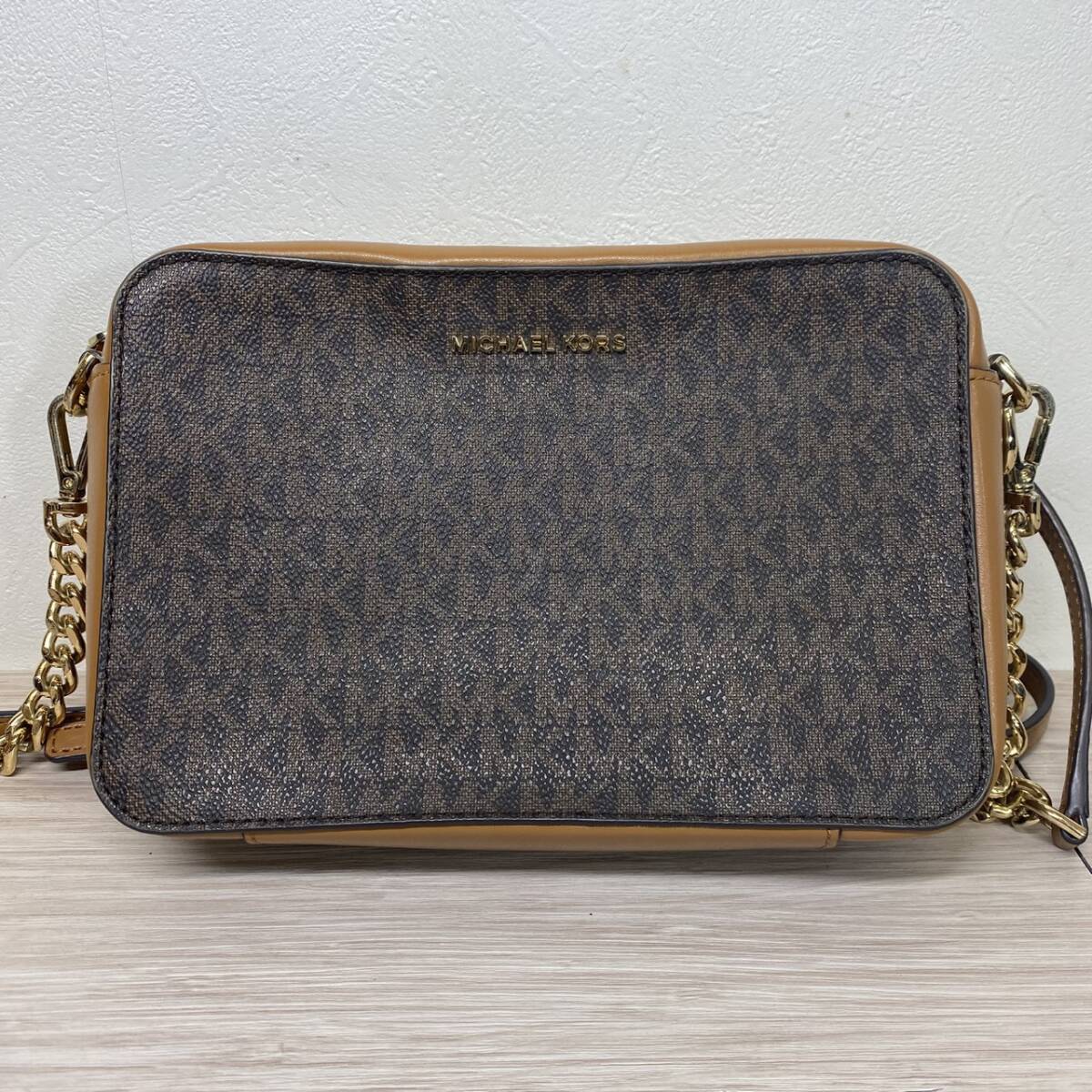 【MH-2761】中古美品 MICHAEL KORS マイケルコース ショルダーバッグ チェーンショルダーバッグ レザー ブラウン 32F8GF5M2B レディース