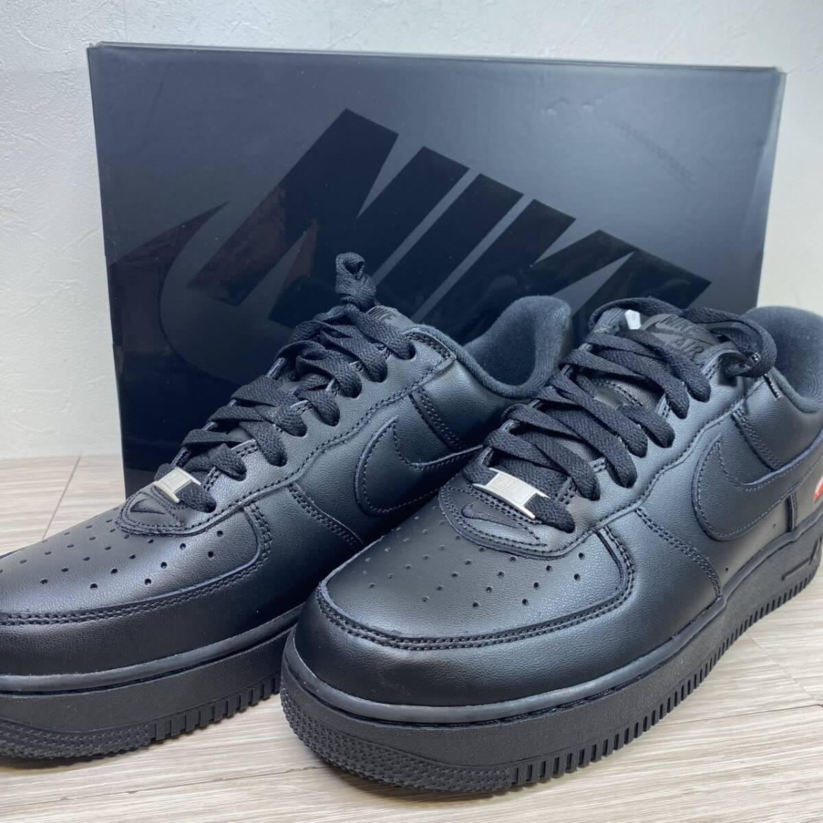 【MH-2858】未使用品 NIKE ナイキ ×SUPREME AIR FORCE 1 LOW SP シュプリーム AF1 ローカットスニーカー ブラック 27.5cm CU9225-001