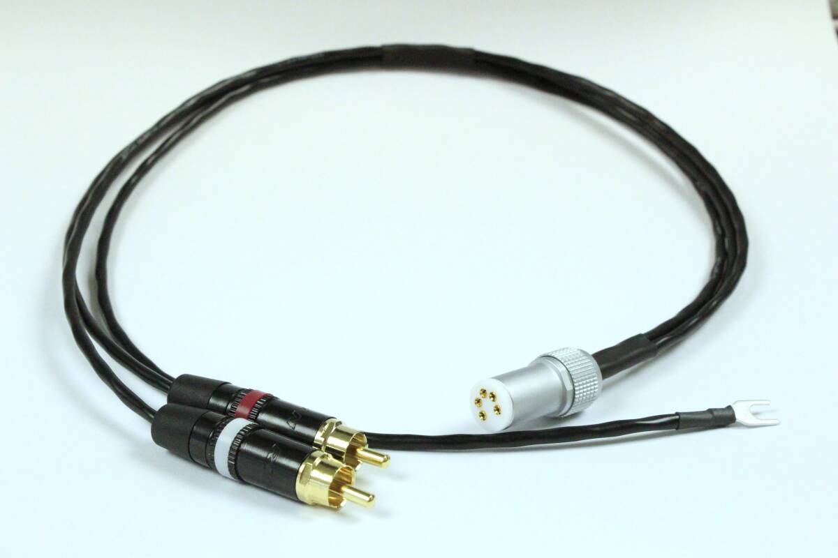 フォノケーブル【フォノ5pinソケット - RCAピン / 1m 】Phono Cable トーンアーム用 カナレ ステレオ オーディオ