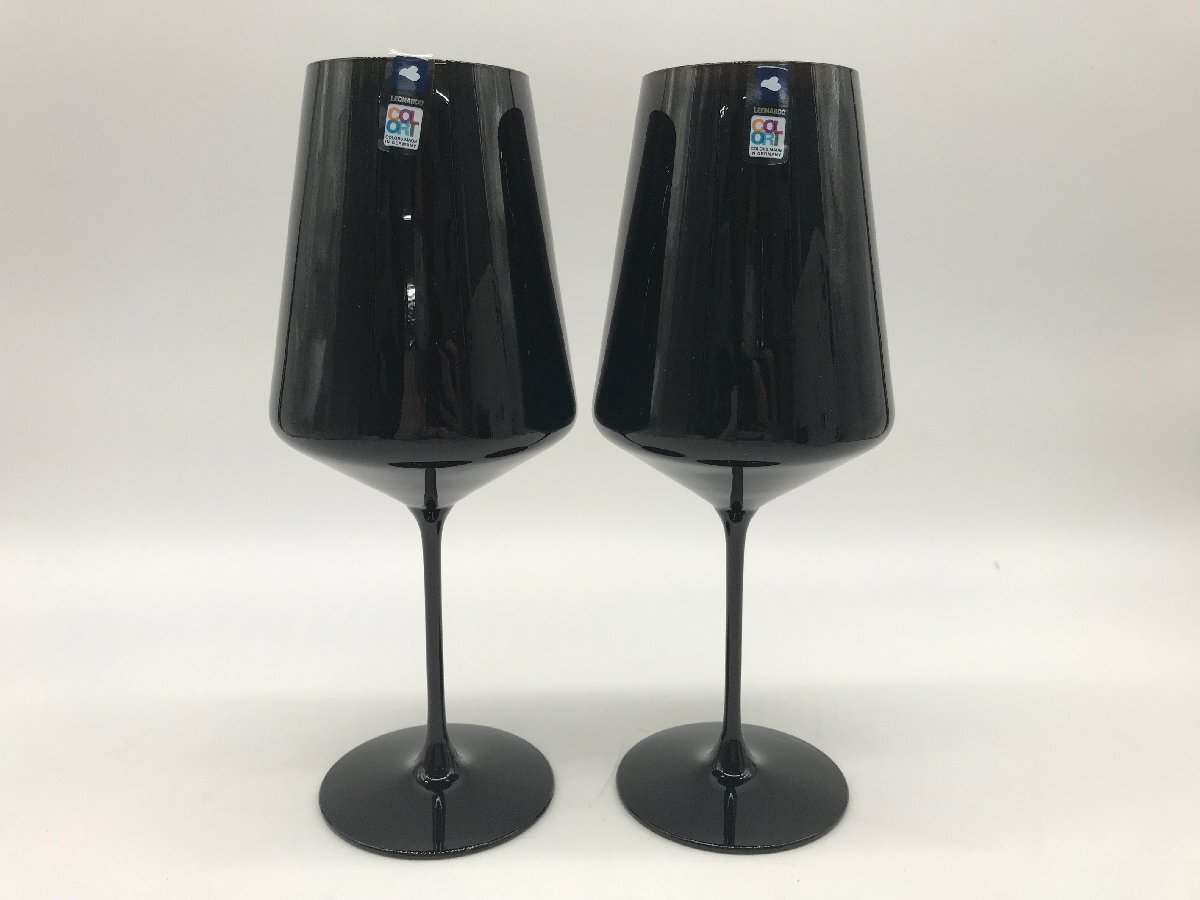 【5-7-1414】LEONARDO レオナルド ETNA エトナ カクテルグラス 2客セット ブラックカラー 未使用品