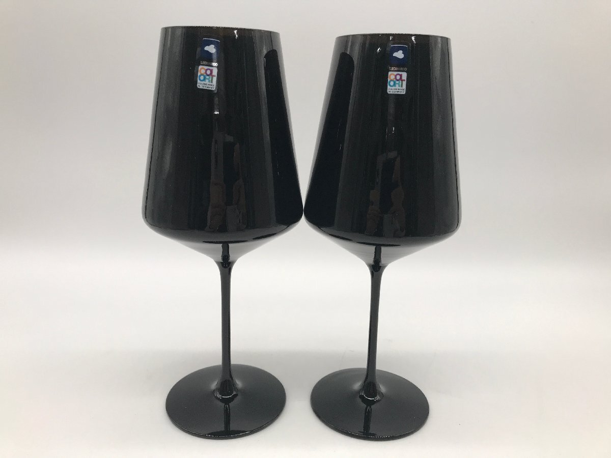 【5-7-1391】レオナルド LEONARDO ETNA 028653 カクテルグラス 300ml 2客セット ブラック 未使用品