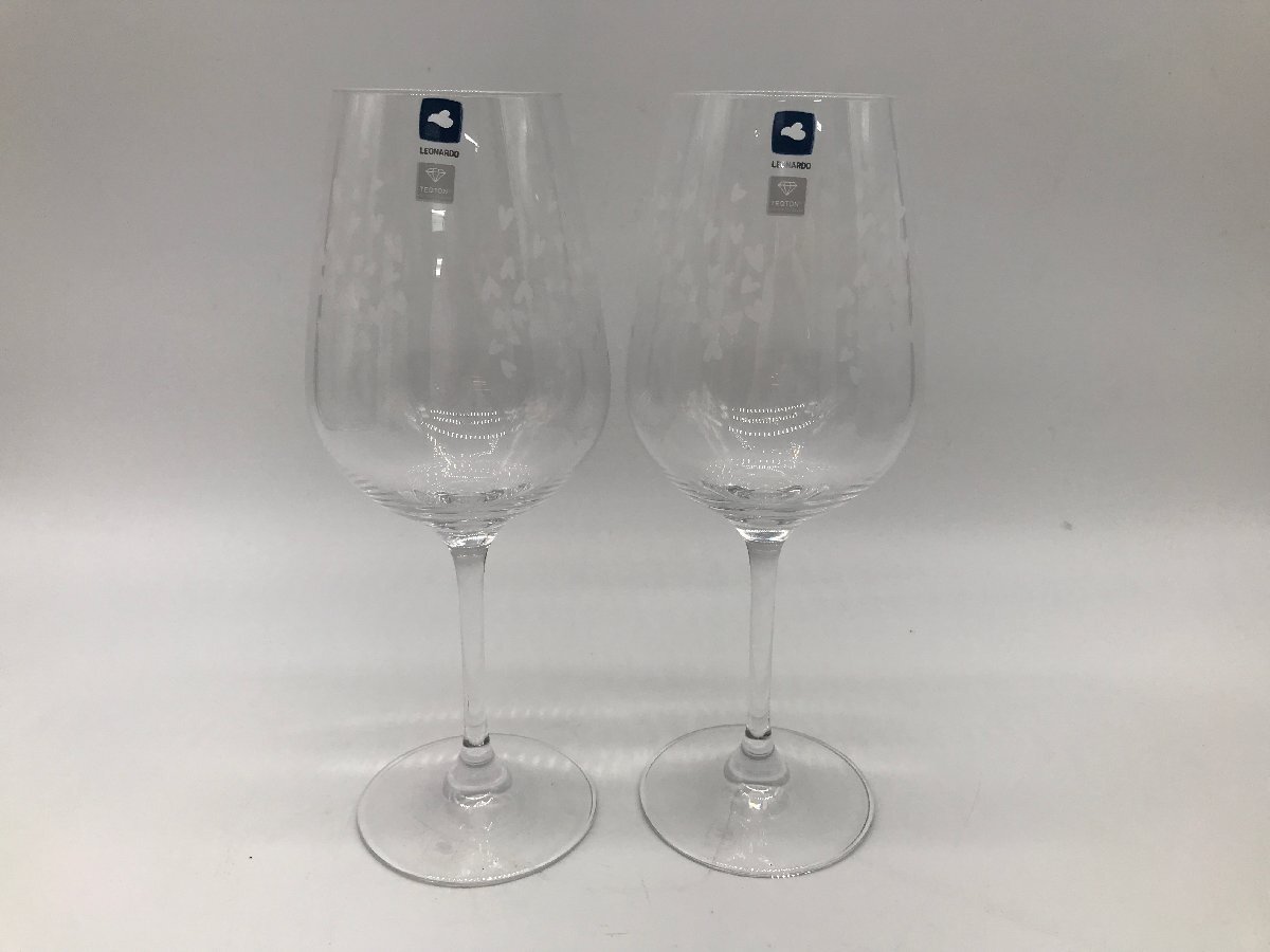 【7-6-1490】レオナルド ALASSIO アラッシオ ワイングラス 230ml/450ml 2客セット ペア 未使用品