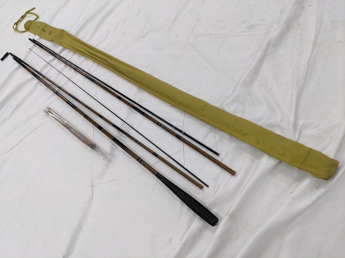 【1-4-4209】吟舟 十四 へら竿 14尺 5本継ぎ 釣り竿 和竿風 カーボンロッド 竿袋付き 中古品