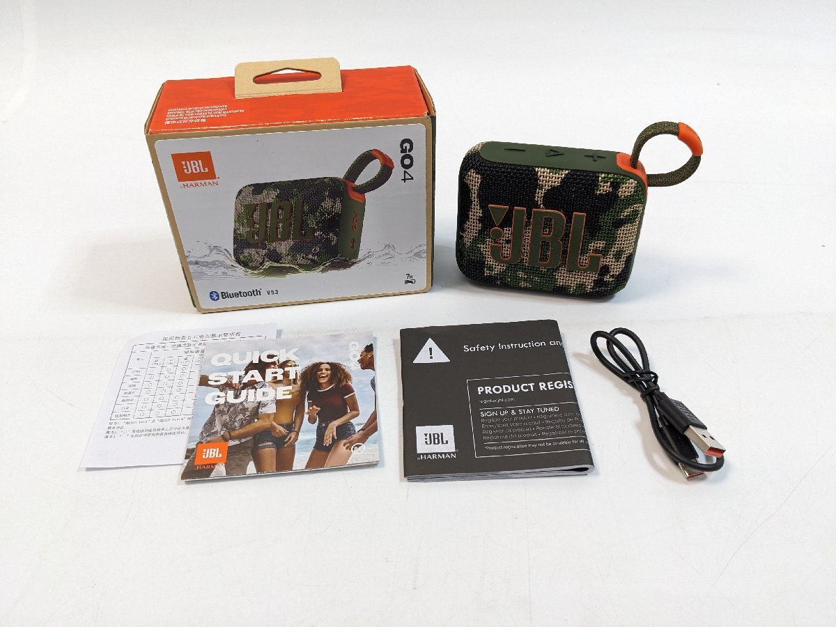 【3-4-1-6781】JBL GO4 ポータブル Bluetooth スピーカー カモフラージュ 中古品