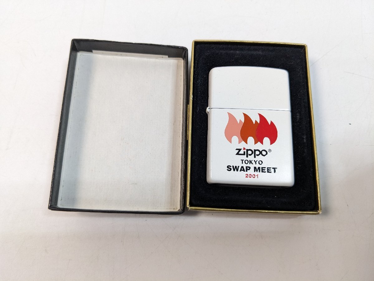 【3-4-2-8195】Zippo ジッポー 2000年製 TOKYO SWAP MEET 2001 東京スワップミート ホワイトマット ライター 中古品