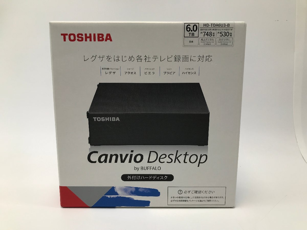 【8-6-2297】未開封品 TOSHIBA BUFFALO バッファロー CANVIO DESKTOP HD-TDA4U3-B ブラック 6TB 外付けハードディスク HDD