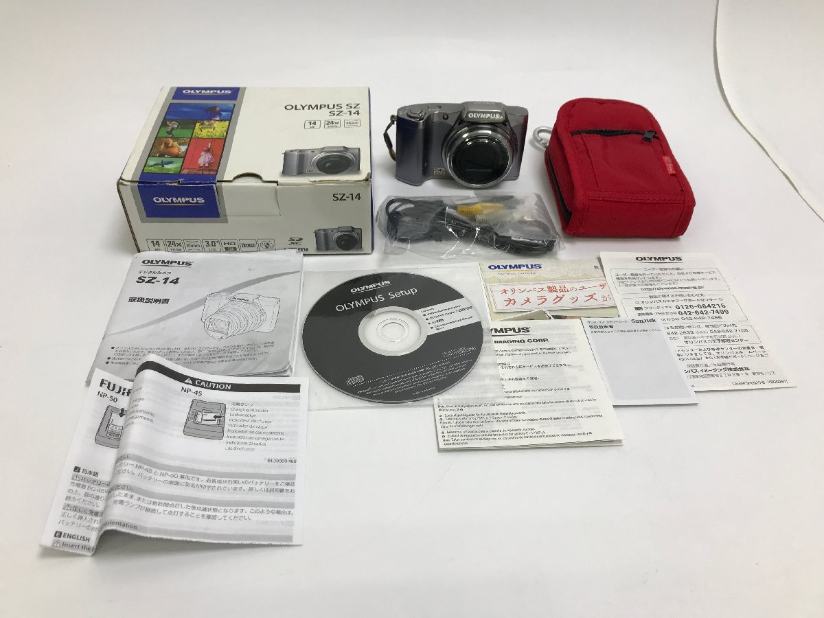 【3-3-3850】OLYMPUS オリンパス コンパクトデジタルカメラ OLYMPUS SZ-14 シルバー 1400万画素 マジックフィルター 充電器欠品 ジャンク
