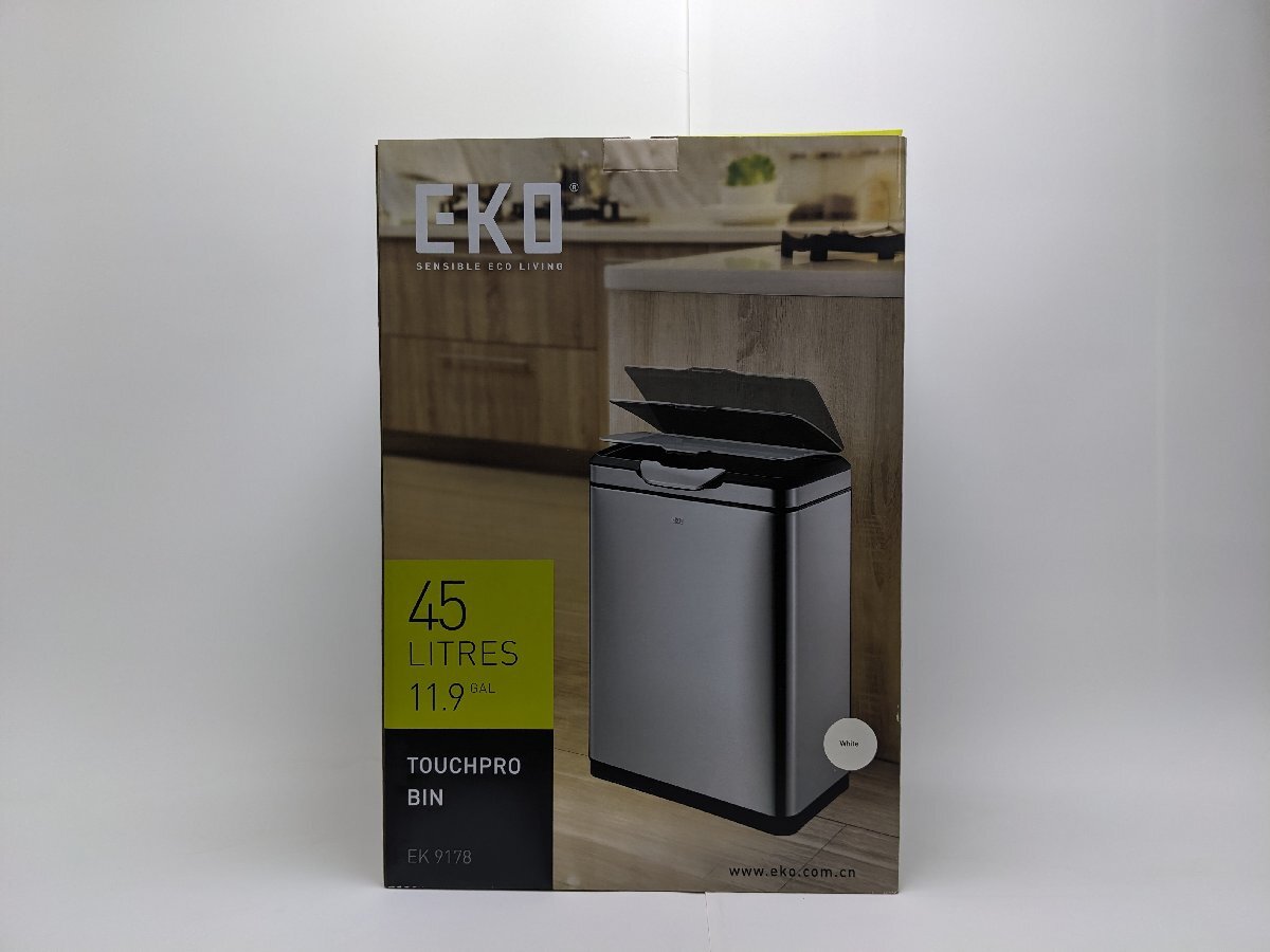 【4-4-6550】EKO EK9178 TOUCHPRO BIN タッチプロビン 45L ホワイト 未使用品