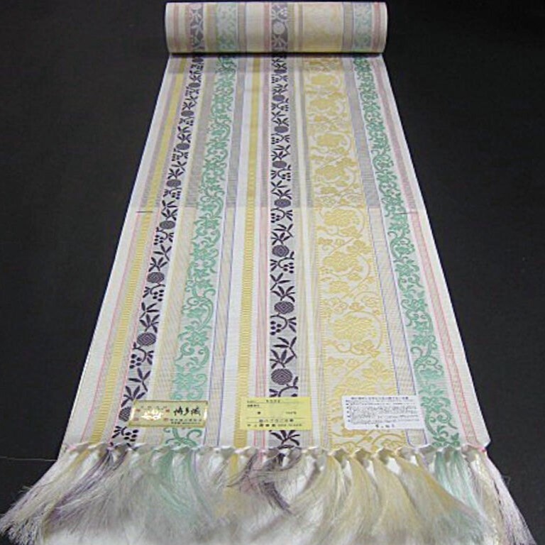 逸品　夏物　新品　松葉仕立・御仕立付　正絹　本場筑前博多織紋紗八寸名古屋帯　お稽古事、観劇、芸術鑑賞、ショッピング、お出掛け等に