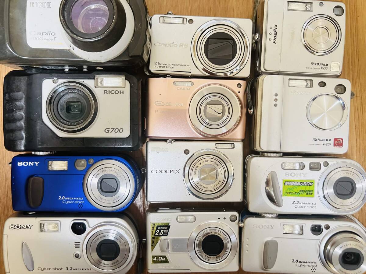 計12点 コンパクトデジタルカメラ まとめ売り 動作未確認 SONY NIKON CASIO RICOH EXILIM COOLPIX 等 大量出品 ジャンク 在庫処分