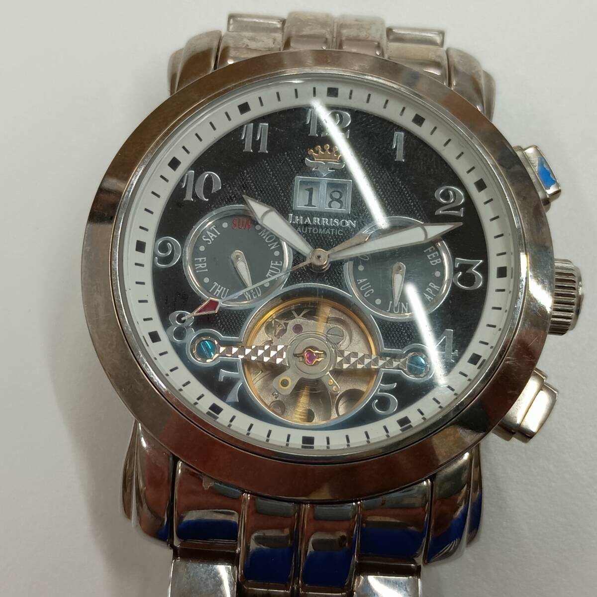 稼働品 J.HARRISON ジョン・ハリソン 自動巻き メンズ腕時計 JH-008C ウォッチ #16566