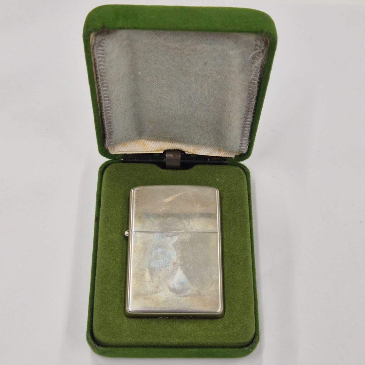 STERLING刻印有り zippo ライター 火花OK ケース付き 着火未確認 ジャンク ジッポー 旧ロゴ アンティーク スターリング シルバー #231A