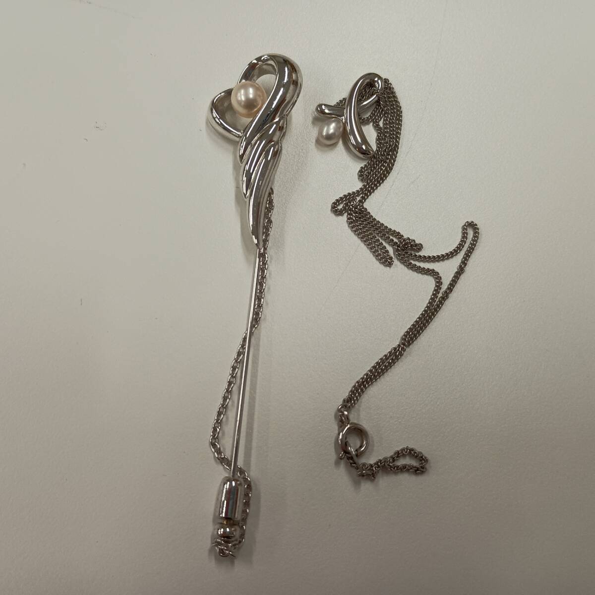 S刻印あり タサキ ピン ペンダント ネックレス ブローチ 田崎真珠 パール #25112