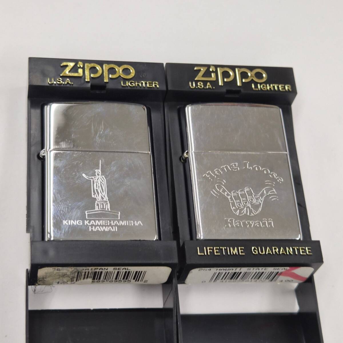 zippo ライター 2本 ハワイ キングカメハメハ ハングルース ジャンク ジッポーライター KING KAMEHAMEHA Hang loose Hawaii #46769B⑤