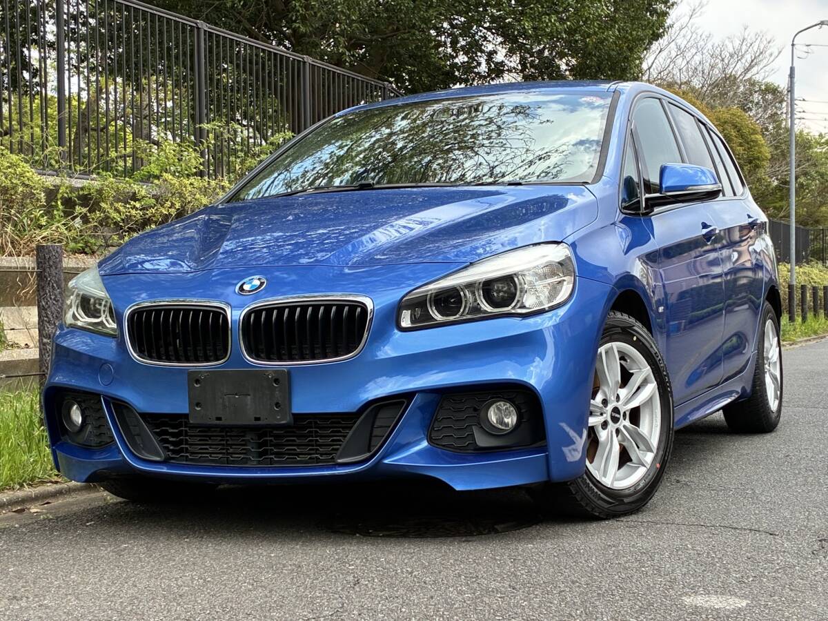 売り切りBMW218d MスポーツACC ディーゼルターボ ヘッドアップモニターフルオプション 7人乗り ワンオーナー 車検2年付き 純正ナビ Bカメラ