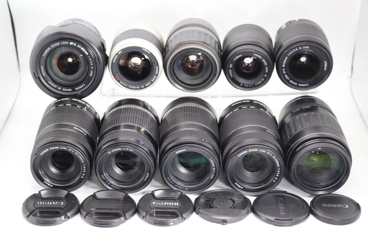 10本セット Canon 【EF-S 18-55mm IS STM】 【EF-S 55-250mm IS】 【EF 100-300mm USM】 【EF-S 17-85mm USM】 【EF 35-80mm】 等