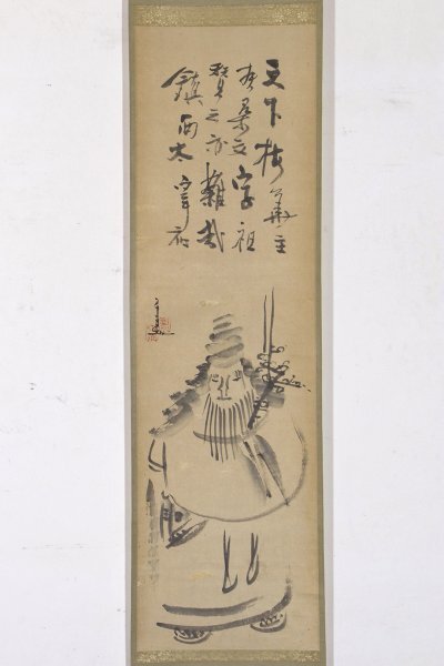 【真作】掛軸「仙厓義梵 天神画賛」書画 江戸後期 僧 臨済宗妙心寺派 筑前博多聖福寺123世