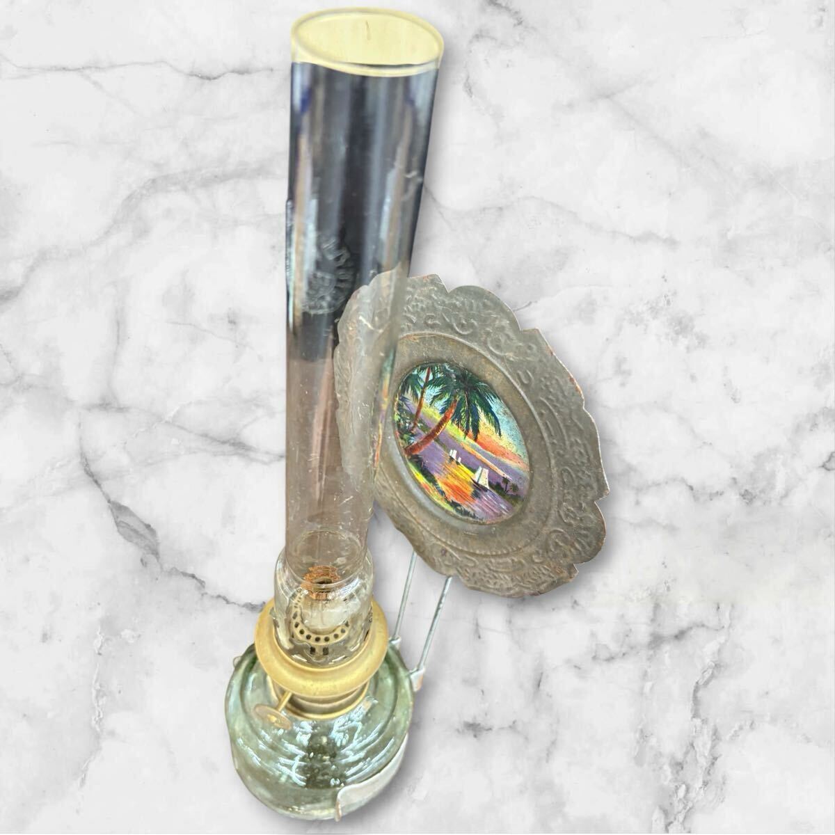 △a 動作未確認 テーブルオイルランプ アンティーク