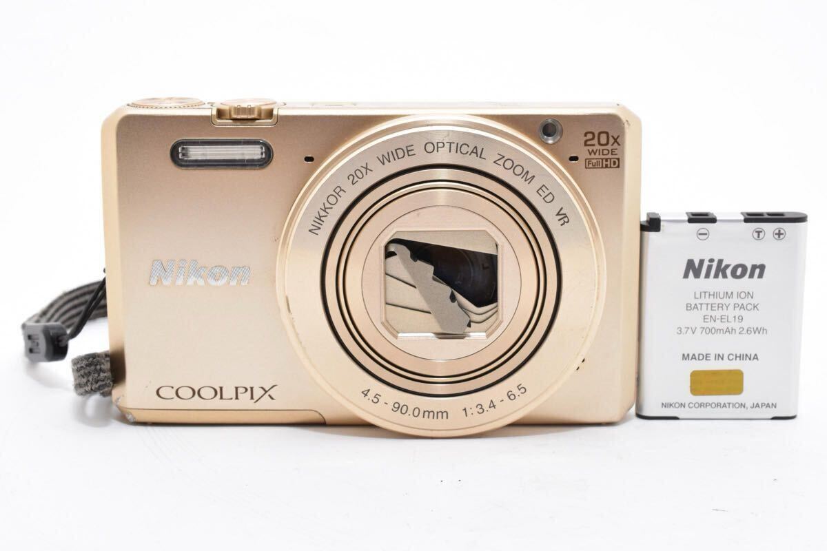 1円〜【動作品】 Nikon ニコン COOLPIX S7000 ゴールド コンパクトデジタルカメラ クールピクス【バッテリー付き】(871)