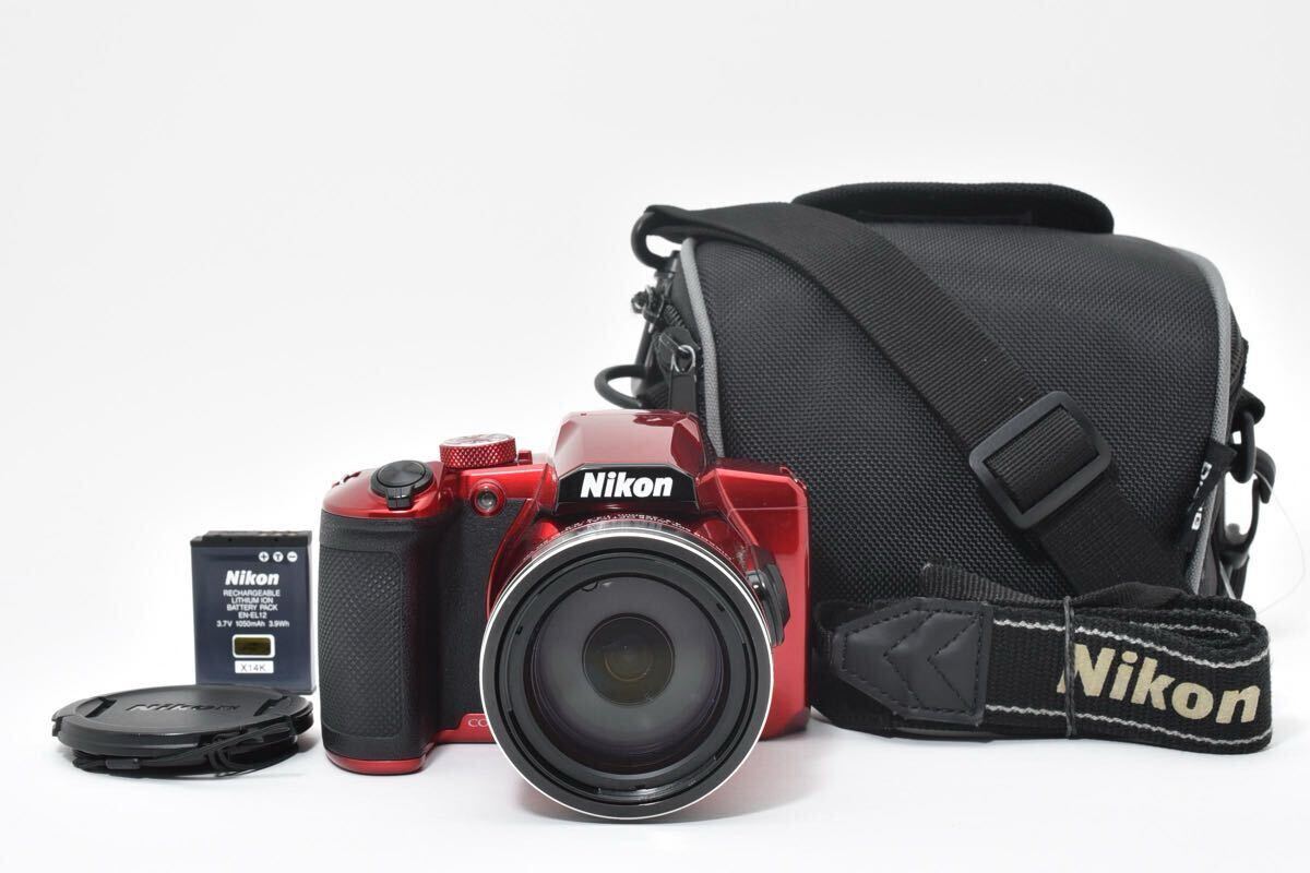 極上品 Nikon ニコン COOLPIX B600 レッド コンパクトデジタルカメラ クールピクス【バッテリー キャップ ストラップ付き】(874)
