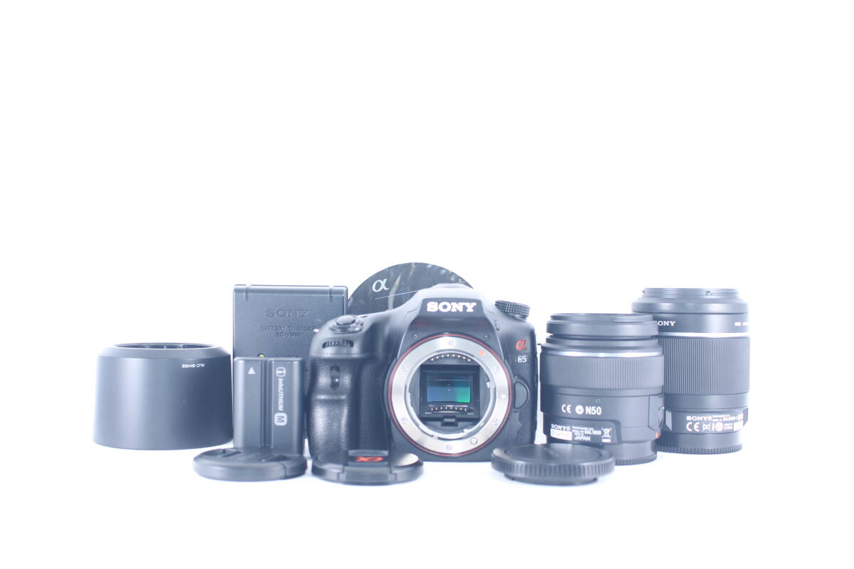 ★極上美品★ソニー SONY α65 / DT 18-55mm F3.5-5.6 SAM / DT 55-200mm F4-5.6 SAM ★完動★#T042