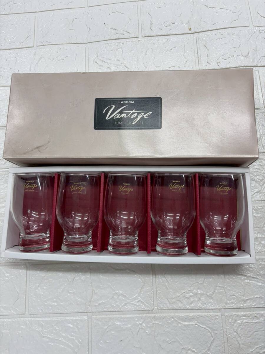 ★【在庫処分価格】ADERIA 石塚硝子 Vantage アデリタ 日本製 タンブラーセット グラスセット 5個 レトログラス 現状品☆T4-589J