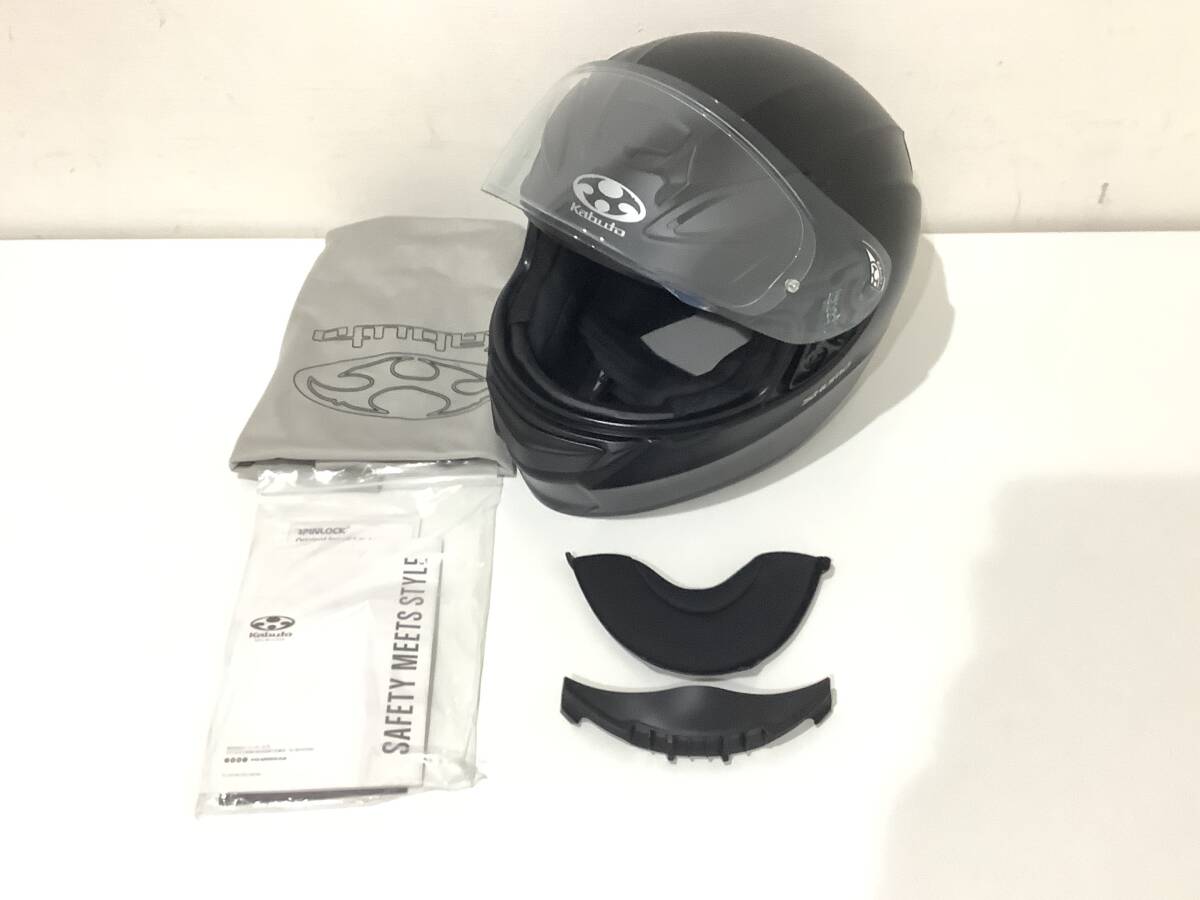 2604295 美品 OGK KABUTO SHUMA オージーケーカブト シューマフルフェイス ヘルメット XL フラットブラック バイク オートバイ