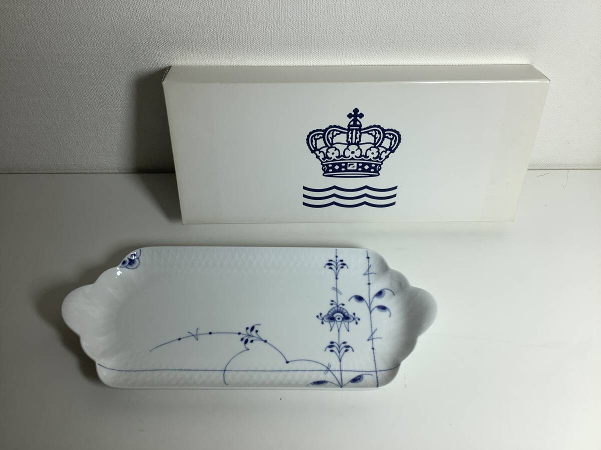 2604311 ROYAL COPENHAGEN ロイヤルコペンハーゲン ブルーパルメッテ ロングトレイ ２８㎝