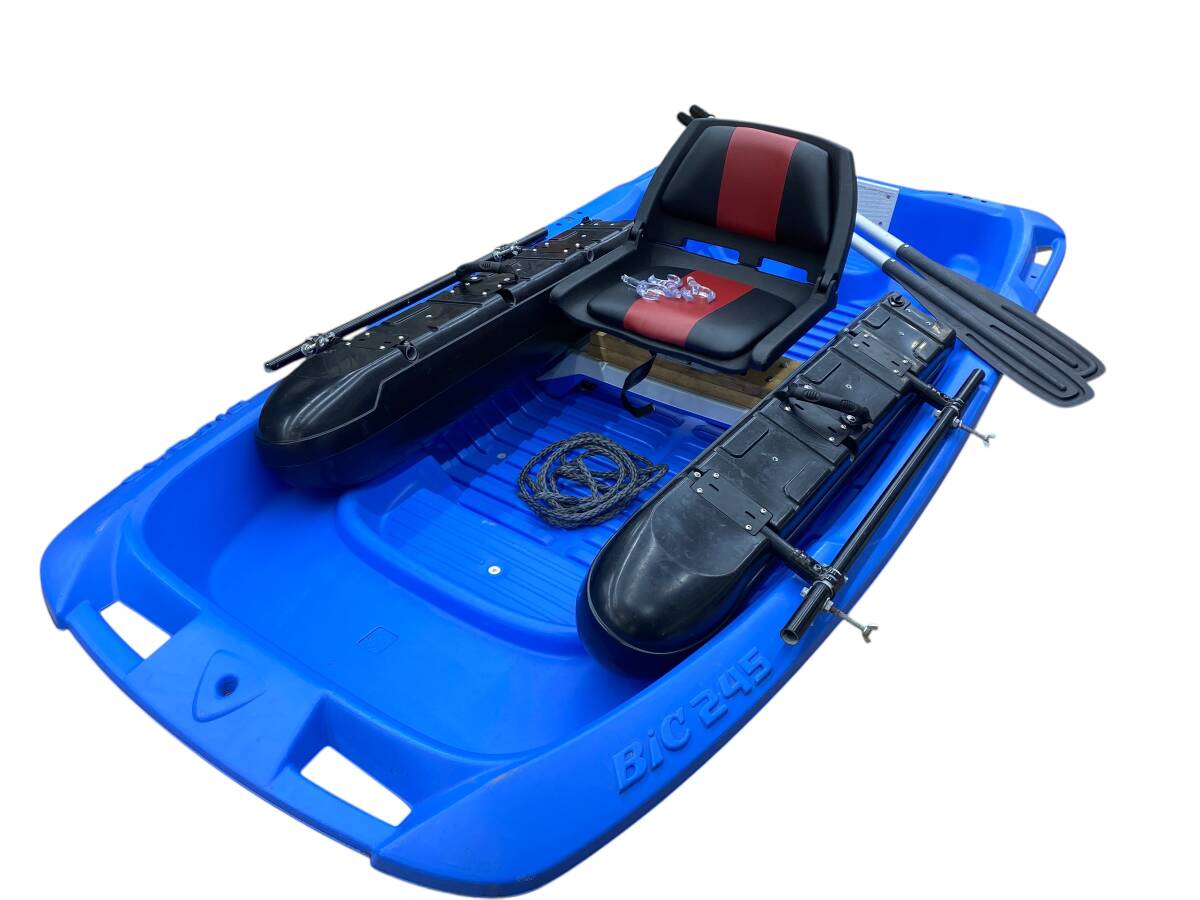 ■★直接引取り限定★BIC SPORT スポーツヤック BIC245 イス サイドフロート オール SUZUKI 2馬力船外機 DF2 現状品■
