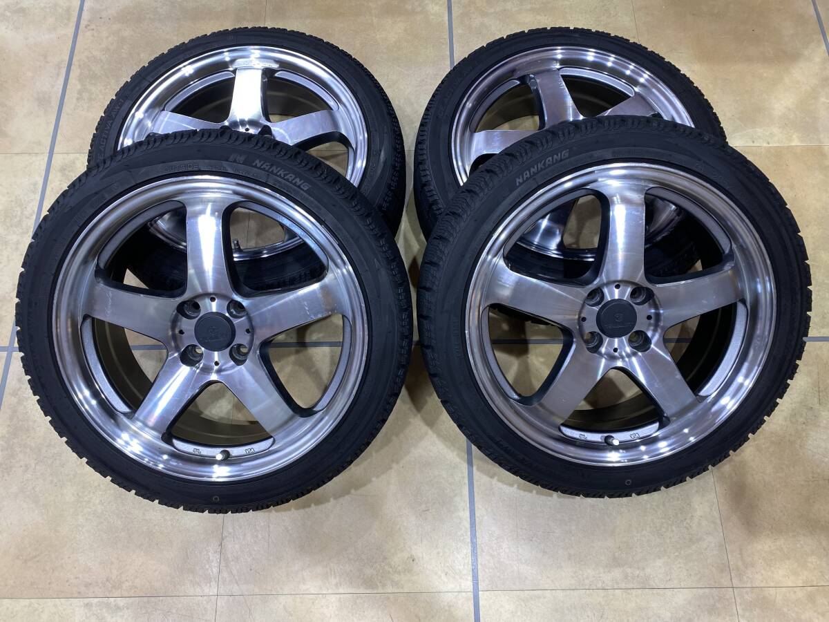 ■FINALIST NANKANG アルミホイール スタッドレスタイヤ 4本セット 205/45R17 2023年 17×7J 4H PCD100 +45 ICE ACTIVA AW-1■