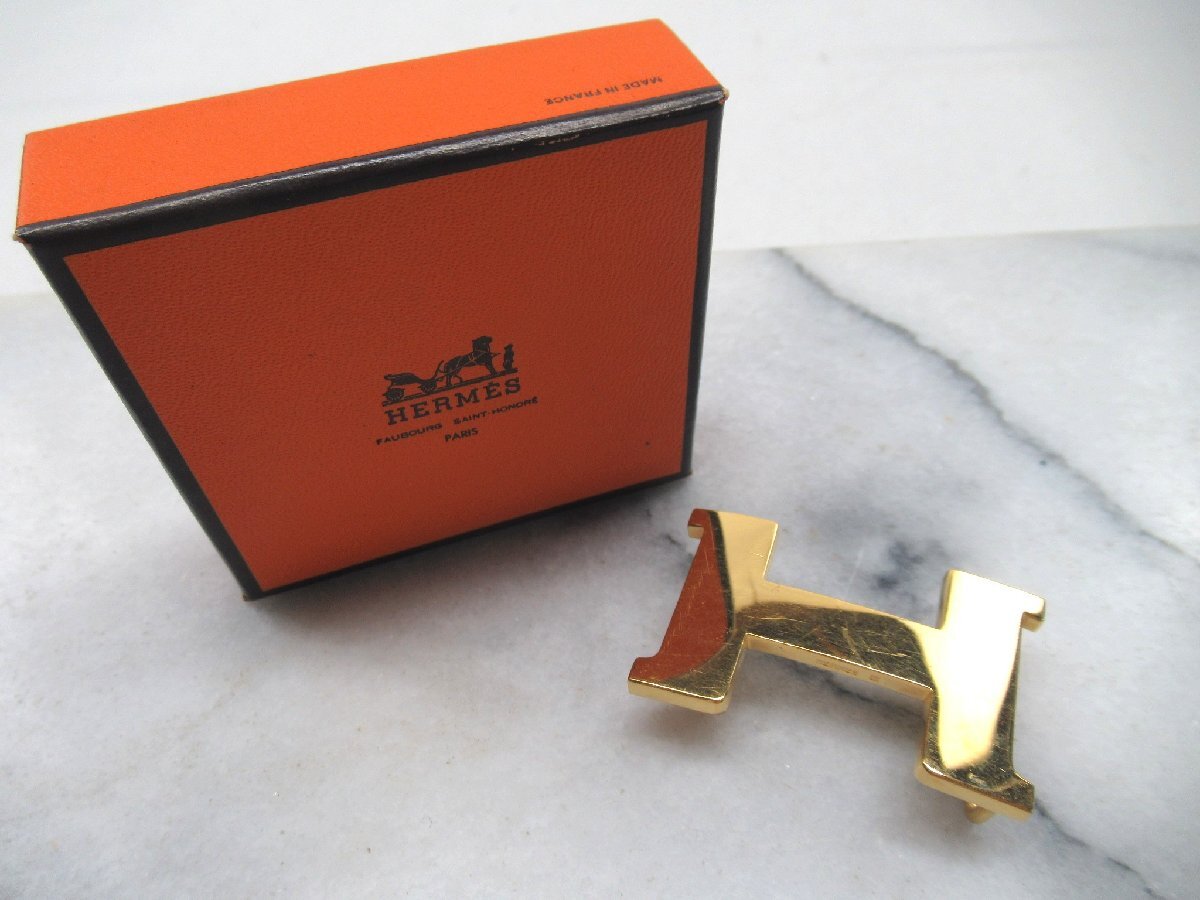 ★【B送900円】3472　HERMES　エルメス　コンスタンス　バックル　ゴールド　GP　Hバックル　箱入り　ファッション小物　　