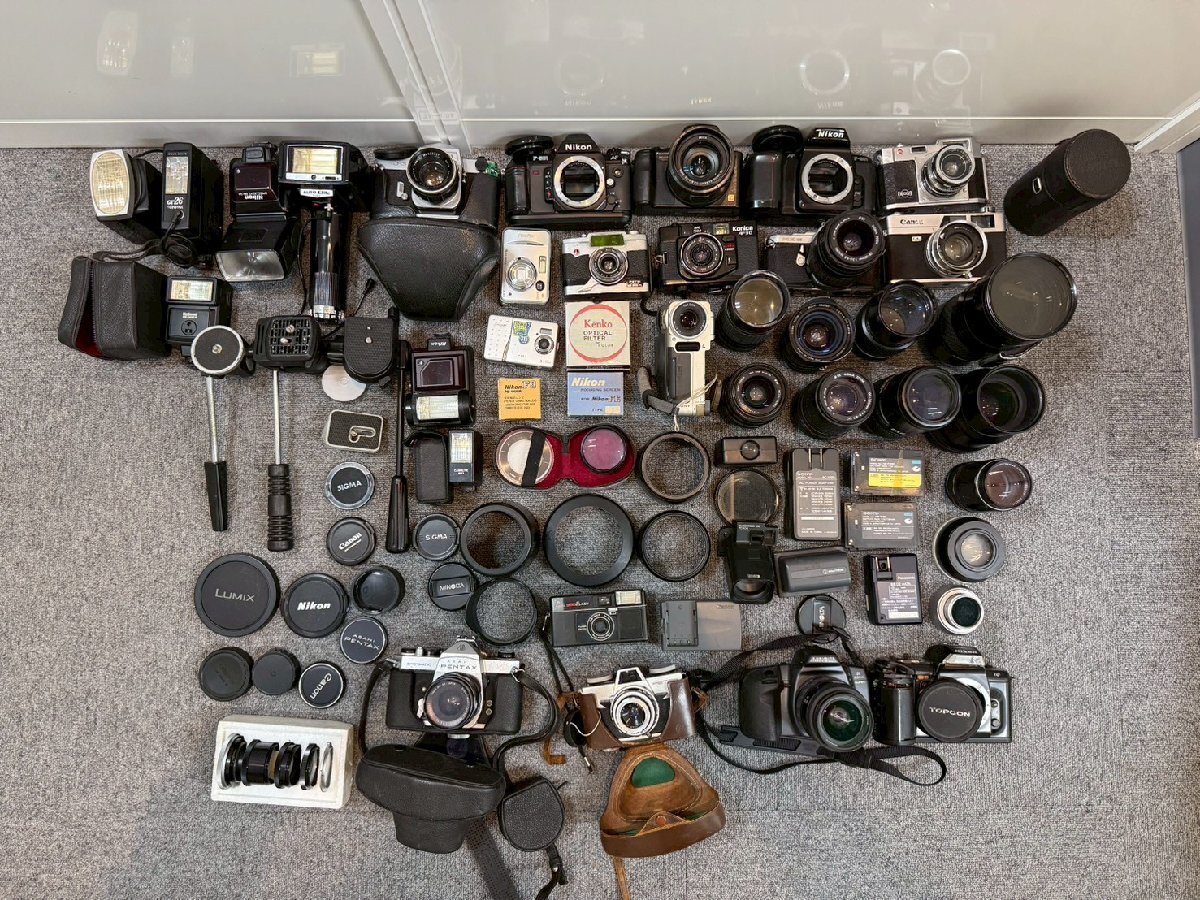 【1円～】フィルムカメラ 一眼レフ ビデオカメラ デジカメ まとめ 本体 レンズ 部品パーツ canon ニコン MINOLTA など ジャンク RA-08