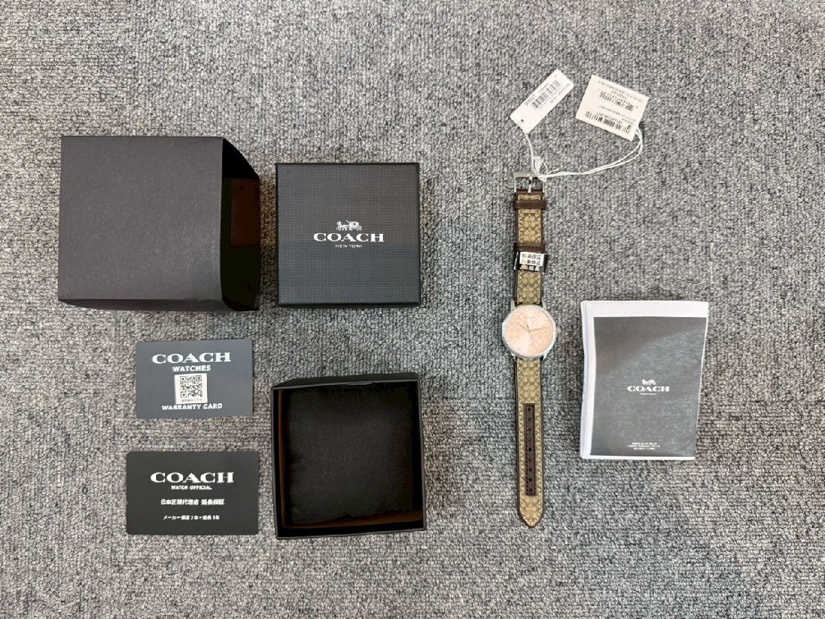 【1000円～】COACH GRND コーチ グランド シリアルナンバー CA.113.7.14.1508 腕時計 ケース 説明書付 FC-01　