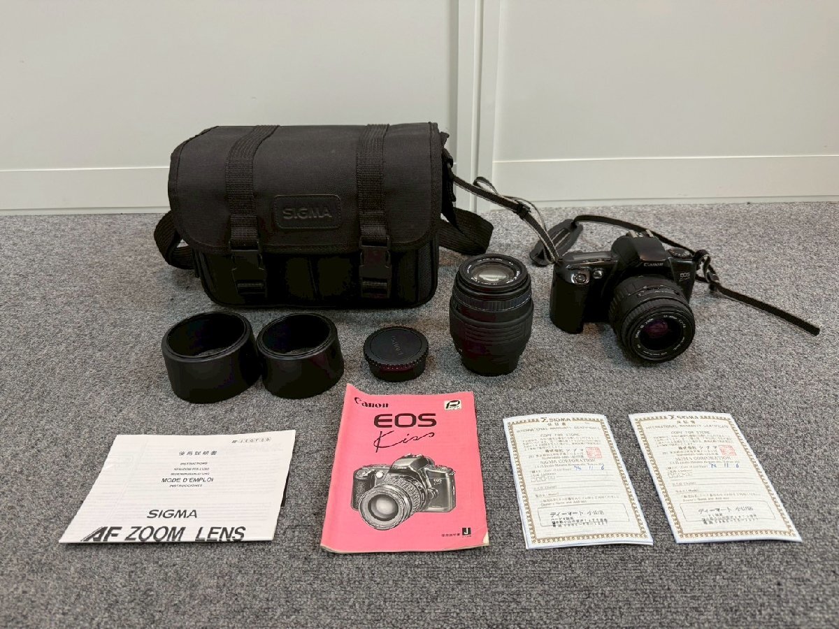 【1000円～】Canon キャノン EOS Kiss PANORAMA フィルム一眼レフカメラ 一式 / レンズ・ケース・説明書付 FC-01