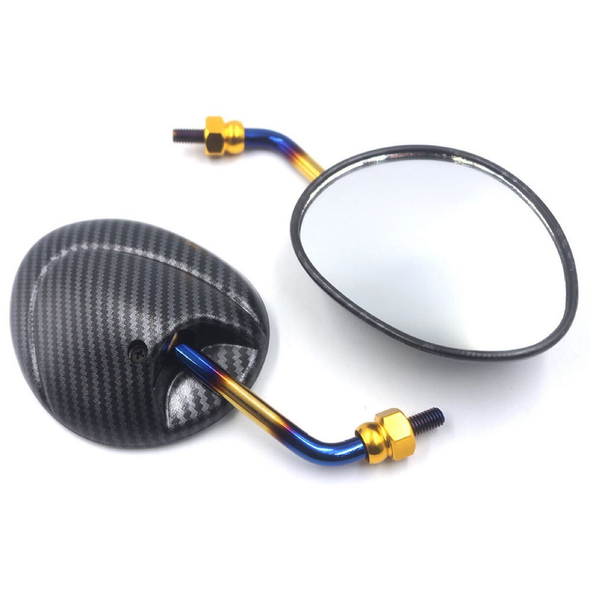 8ｍｍ正正　カーボン調　台湾ミラー　ショートミラー　バイクミラ