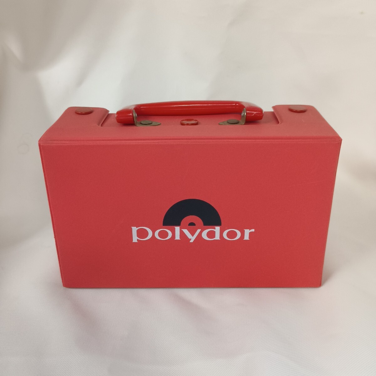 Polydor カセットケース 赤 レッド 小物入れ 昭和レトロ 収納ケース 当時物カセットテープ入れ　ポリドーレコード